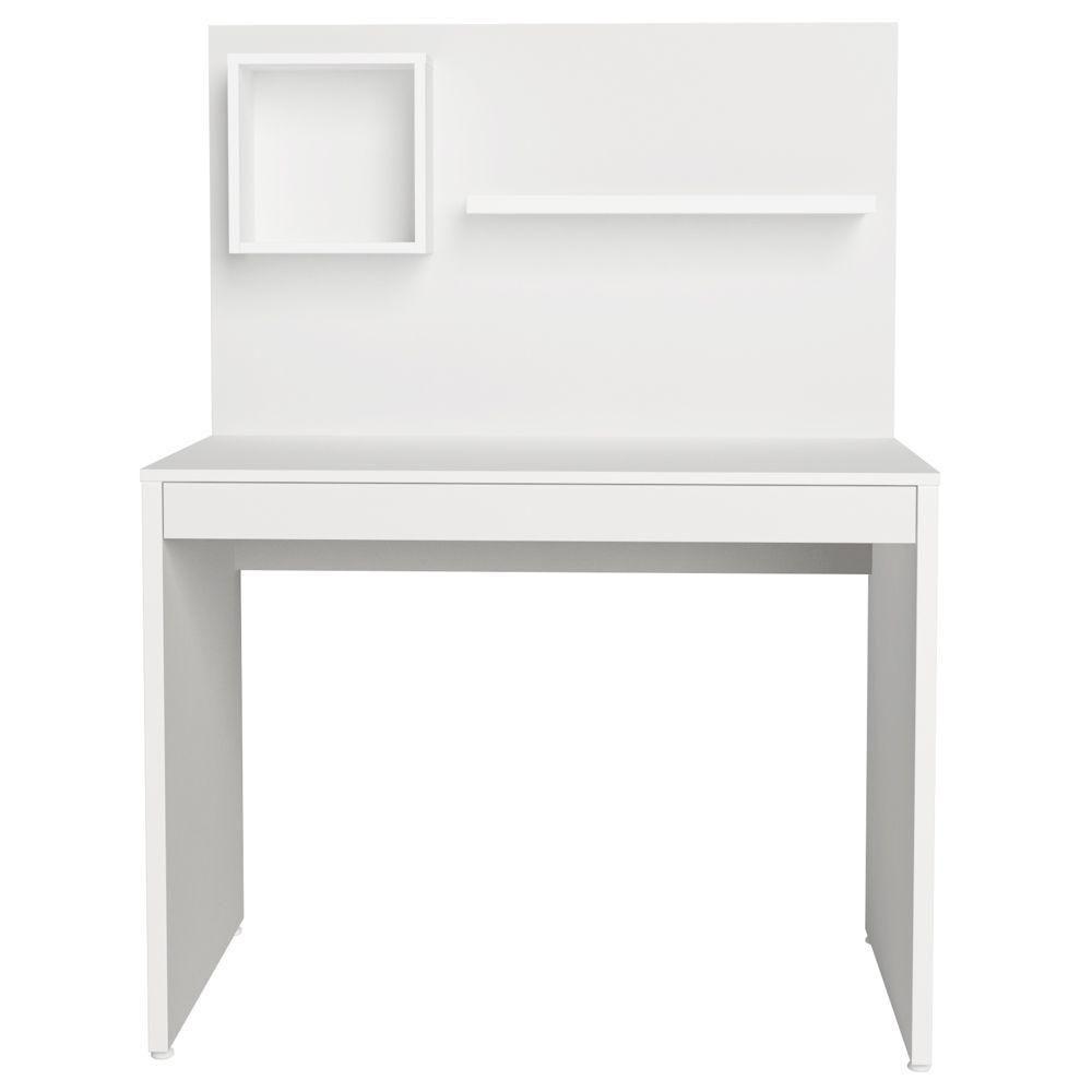 Mesa Para Escritório Escrivaninha Com Painel First Branco - 5