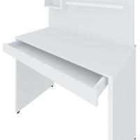 Mesa Para Escritório Escrivaninha Com Painel First Branco - 11