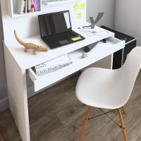 Mesa Para Escritório Escrivaninha Com Painel First Branco - 13