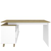 Mesa Para Escritório Escrivaninha Gold A2 Branco Olmo - 2