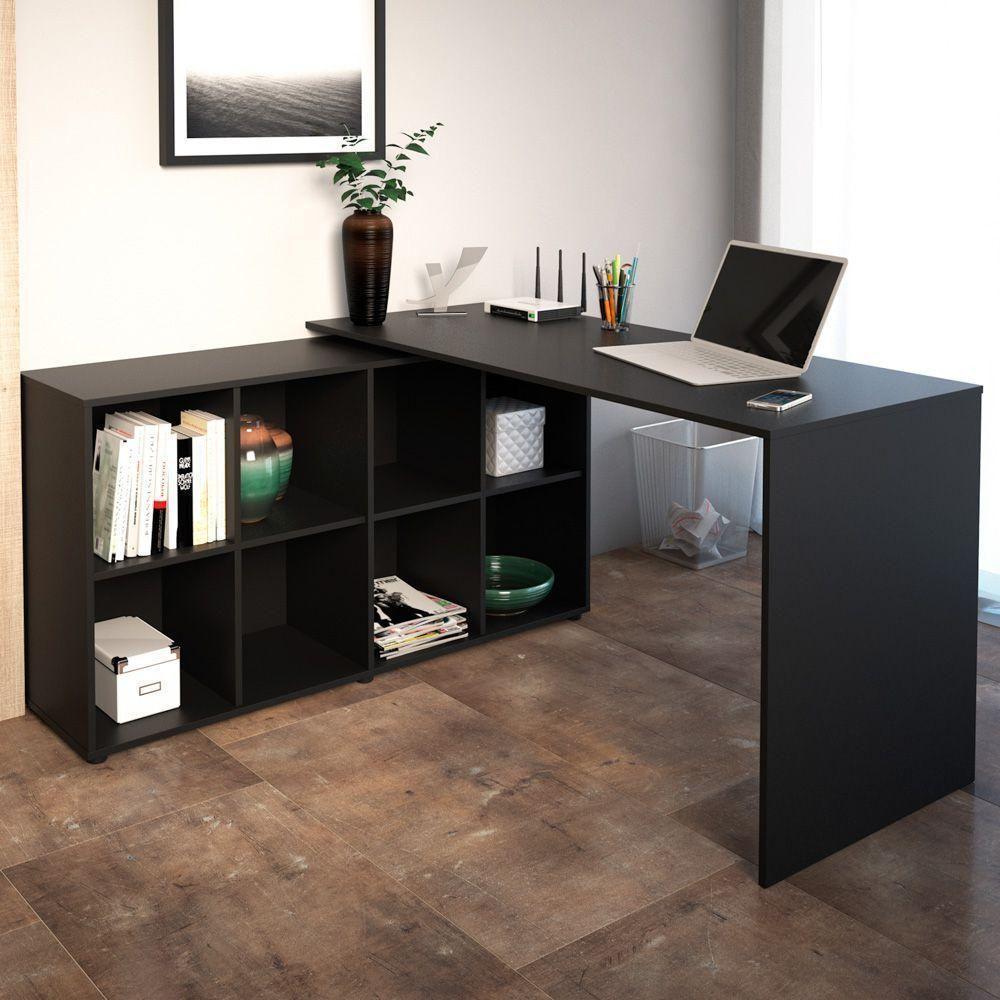 Mesa Para Escritório Extensível Escrivaninha Nero A02 Preto - 9