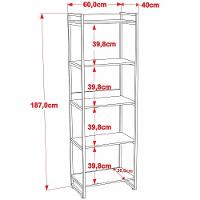 Kit Mesa Cavalete 135 Cm Com Estante 5 Prateleiras Nogal - 6
