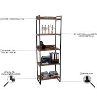 Kit Mesa Cavalete 135 Cm Com Estante 5 Prateleiras Nogal - 8