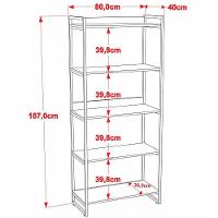 Kit Mesa Cavalete 150 Cm Com Estante 5 Prateleiras Nogal