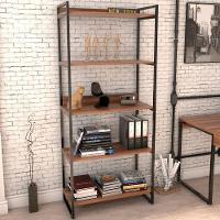 Kit Mesa Cavalete 150 Cm Com Estante 5 Prateleiras Nogal - 8