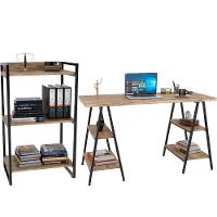 Kit Mesa Cavalete 135 Cm Com Estante 3 Prateleiras Carvalho - 1