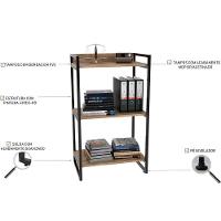 Kit Mesa Cavalete 135 Cm Com Estante 3 Prateleiras Carvalho - 3