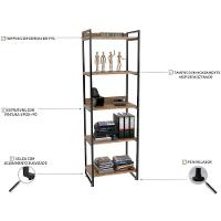Kit Mesa Cavalete 135 Cm Com Estante 5 Prateleiras Carvalho - 11