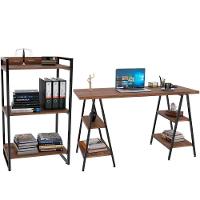 Kit Mesa Cavalete 135 Cm Com Estante 3 Prateleiras Nogal - 1