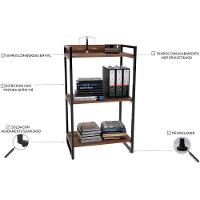 Kit Mesa Cavalete 135 Cm Com Estante 3 Prateleiras Nogal - 5