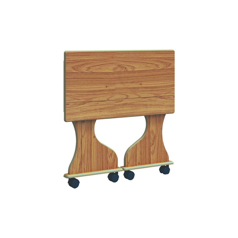 Mesa para Computador Dobrável Rodízios Freijó - 1