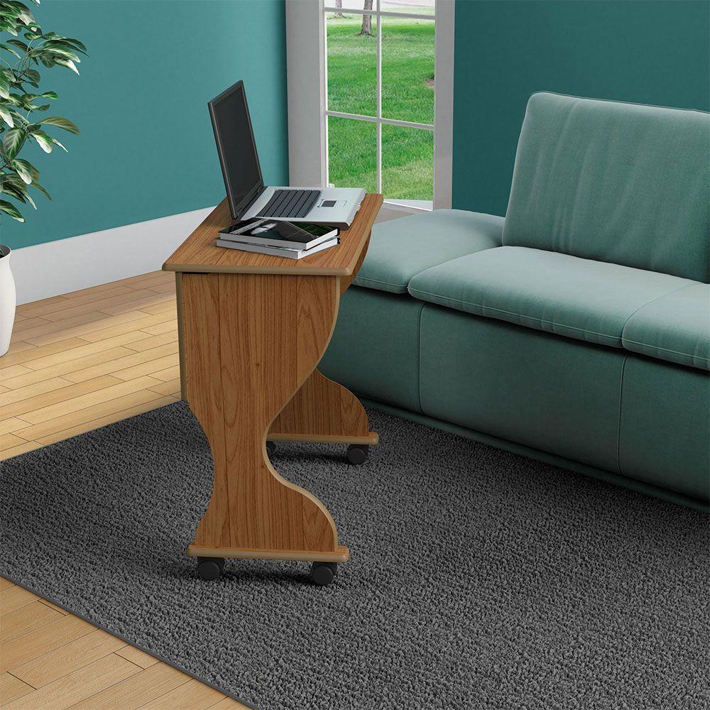 Mesa para Computador Dobrável Rodízios Freijó - 2
