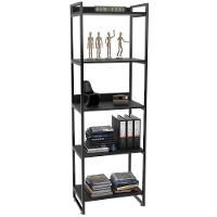 Kit Mesa Em L Com Estante 5 Prateleiras 150X150 Preto - 6