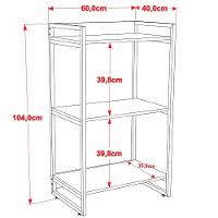 Kit Mesa Cavalete 135 Cm Com Estante 3 Prateleiras Preto