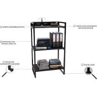 Kit Mesa Cavalete 135 Cm Com Estante 3 Prateleiras Preto - 5