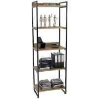 Kit Mesa Em L Com Estante 5 Prateleiras 150X150 Carvalho - 6