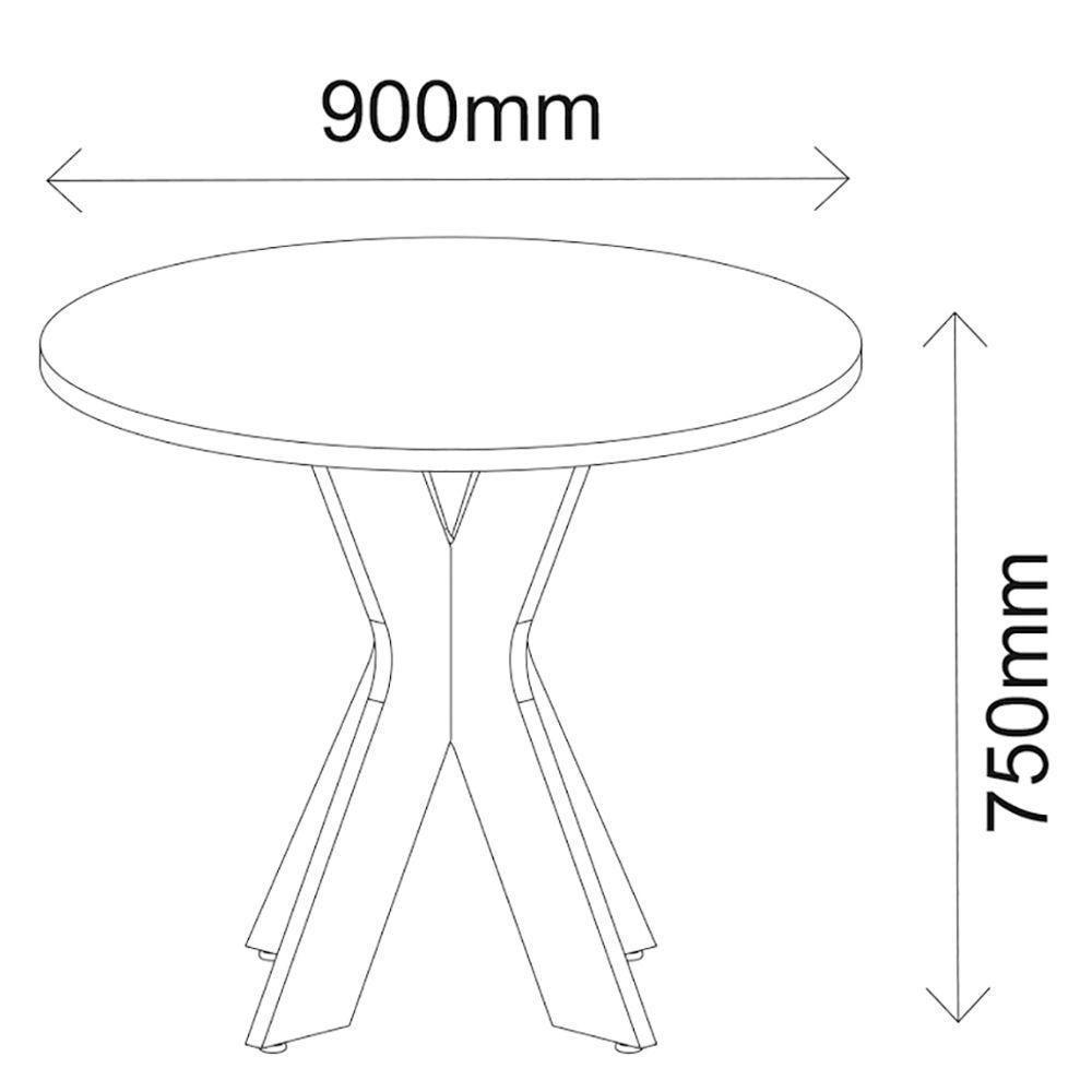 Mesa De Escritório Redonda Sun A02 Preto - Lyam Decor - 3