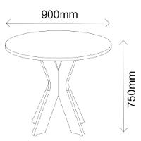 Mesa De Escritório Redonda Sun A02 Preto - Lyam Decor - 3