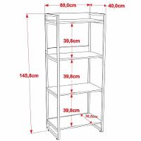 Kit Mesa Cavalete 135 Cm Com Estante 4 Prateleiras Nogal - 10