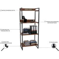 Kit Mesa Cavalete 135 Cm Com Estante 4 Prateleiras Nogal - 13