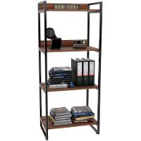 Kit Mesa Cavalete 135 Cm Com Estante 4 Prateleiras Nogal - 19