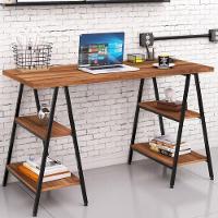 Kit Mesa Cavalete 135 Cm Com Estante 4 Prateleiras Nogal - 22