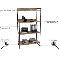 Kit Mesa Cavalete 150 Cm Com Estante 4 Prateleiras Carvalho - 3