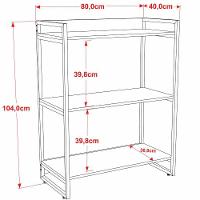 Kit Mesa Cavalete 150 Cm Com Estante 3 Prateleiras Preto
