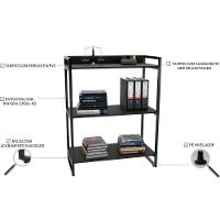 Kit Mesa Cavalete 150 Cm Com Estante 3 Prateleiras Preto - 5