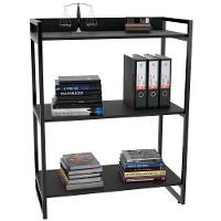 Kit Mesa Cavalete 150 Cm Com Estante 3 Prateleiras Preto - 7