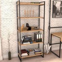 Kit Mesa Cavalete 150 Cm Com Estante 5 Prateleiras Carvalho - 8