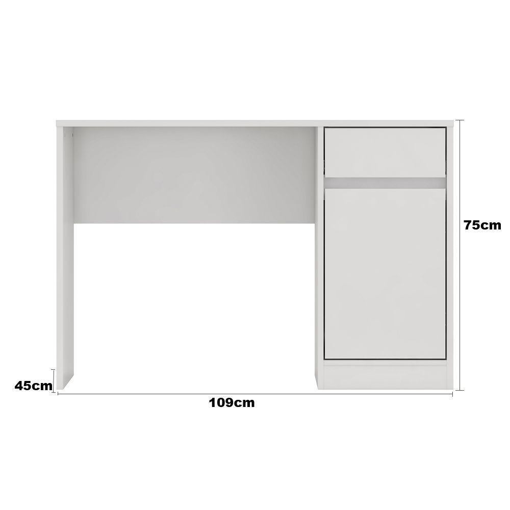 Escrivaninha Computador 1 Porta 1 Gaveta Branco - 2