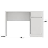 Escrivaninha Computador 1 Porta 1 Gaveta Branco - 2