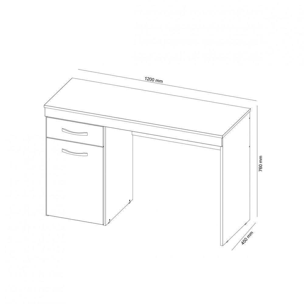 Escrivaninha 1 Porta 1 Gaveta Vitória Branco - 2