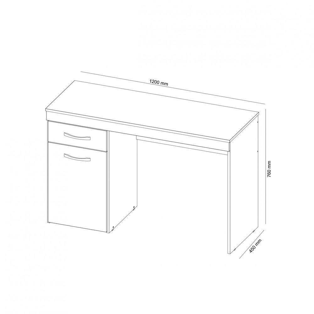 Escrivaninha 1 Porta 1 Gaveta Vitória Branco - 4