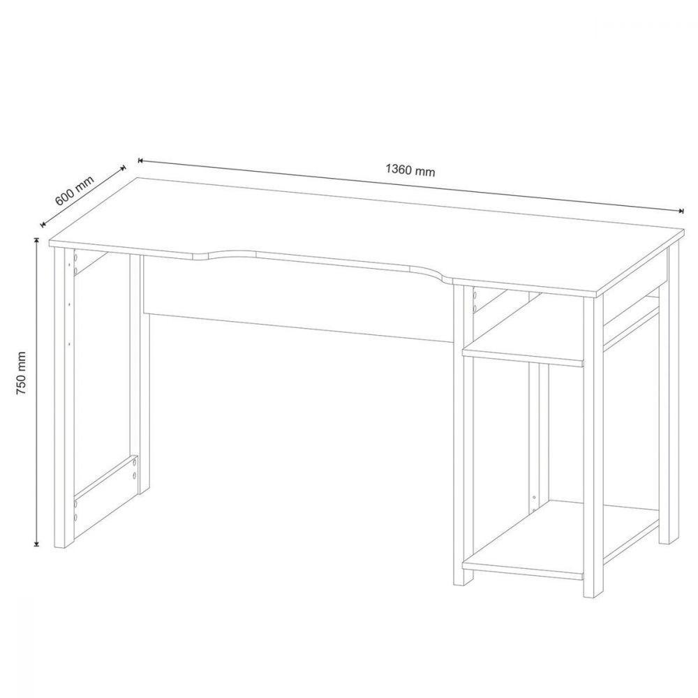 Mesa Computador Gamer Pretoe Azul - 2