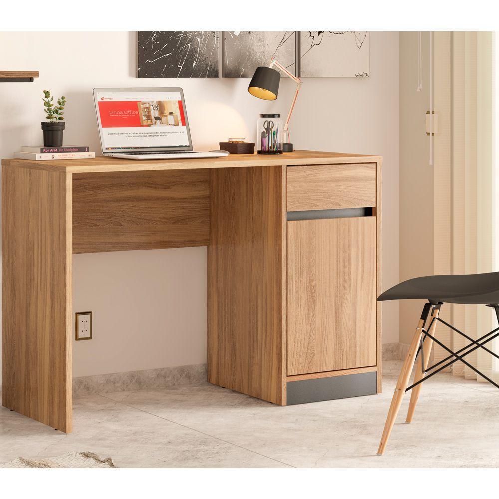 Escrivaninha Computador 1 Porta 1 Gaveta Amendola Grafito - 1