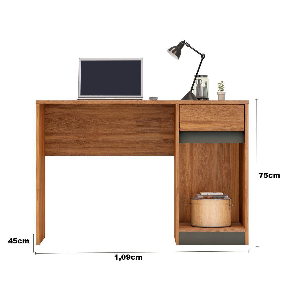 Escrivaninha Computador 1 Porta 1 Gaveta Amendola Grafito - 2