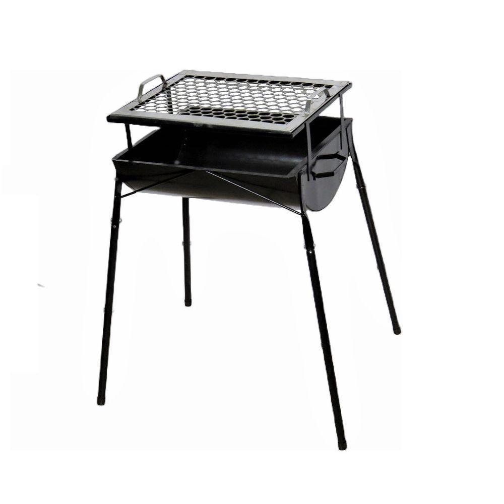 Churrasqueira Em Aço Pé E Grelha Ab 75x36x30cm - 1