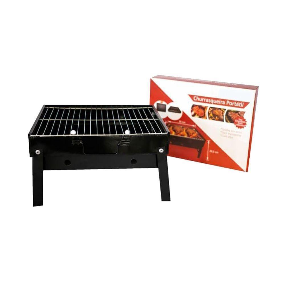 Churrasqueira Portátil Carvão Maleta Aço Carbono 35X27X20Cm - 1