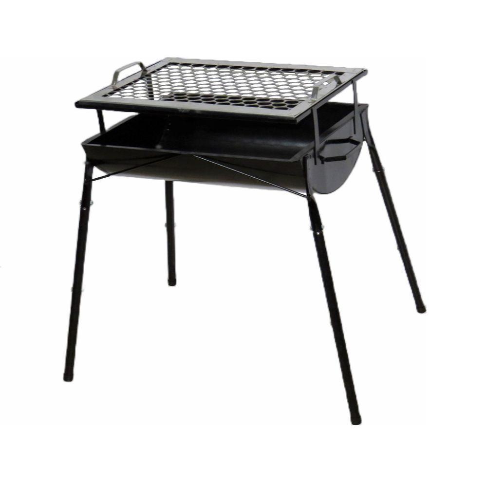 Churrasqueira Em Aço Pé E Grelha Ab 75x44x30cm - 1
