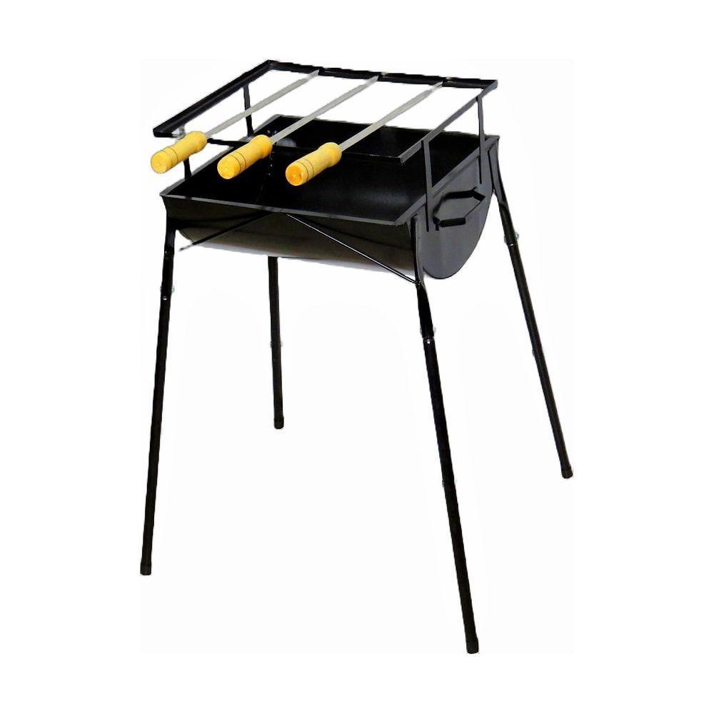 Churrasqueira Praia Campo Com Pé Aço 3 Espeto Ab 75X36X30Cm - 1