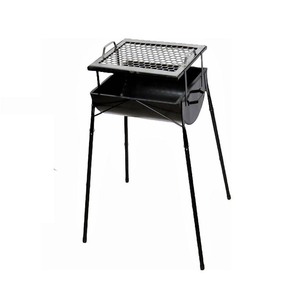 Churrasqueira Em Aço Pé E Grelha Ab 75x30x28cm - 1