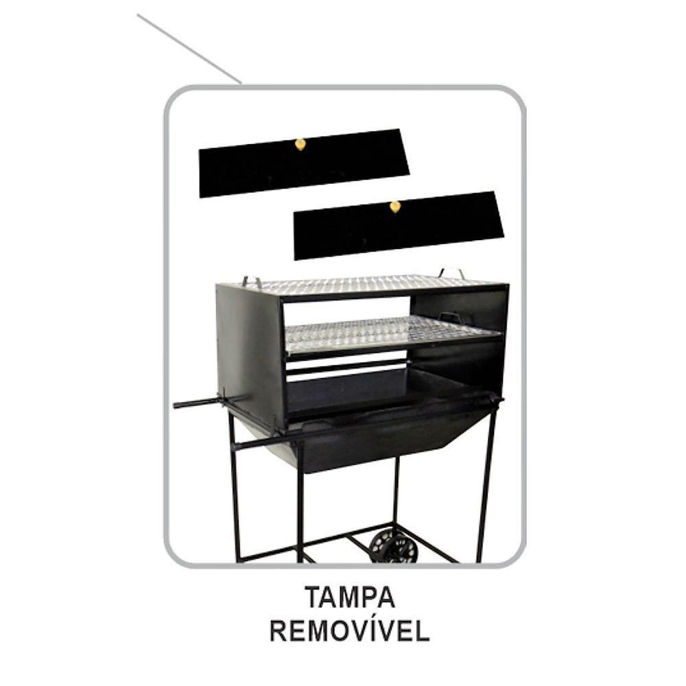 Churrasqueira Espetinho Master Grelhas Carrinho 98x62x41cm - 2