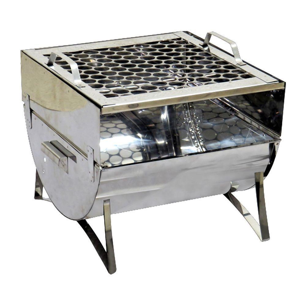 Churrasqueira Praia Campo Fechada Aço Inox Grelha 30X28X24Cm - 1