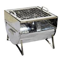 Churrasqueira Fechada Aço Inox Grelha 30x28x24cm - 1