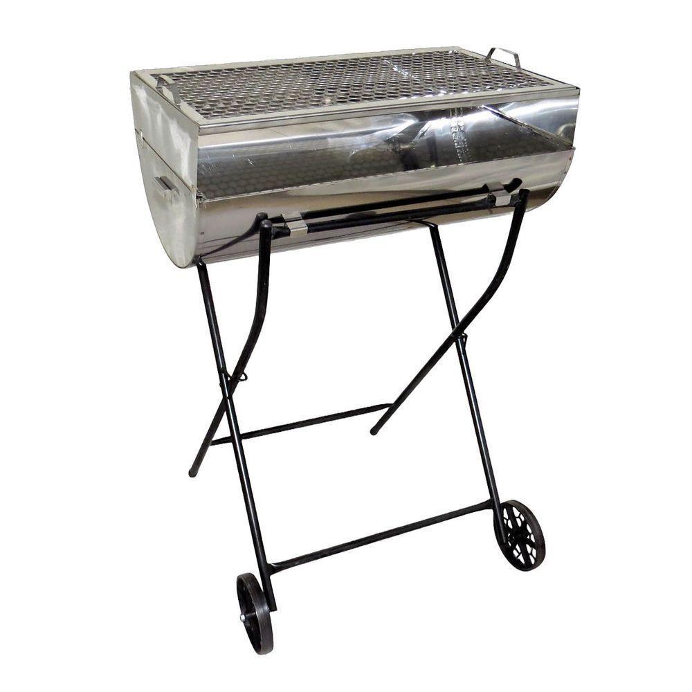 Churrasqueira Aberta Grill Inox Grelha E Carrinho 97X67X40Cm - 1