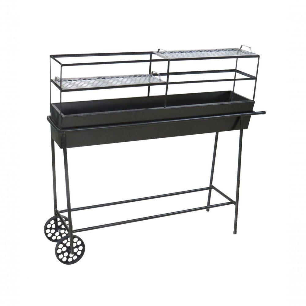 Churrasqueira Espetinho Comercial Com 2 Grelhas E Carrinho - 1