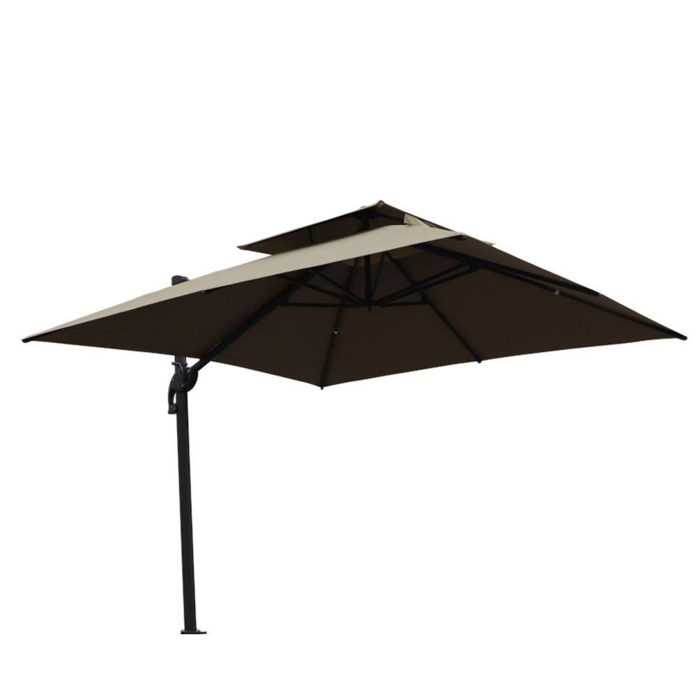 Ombrelone Lateral Tulum Rivatti 300 Cm Em Aluminio Com Base Cruz Capa Poliéster Fendi - 1