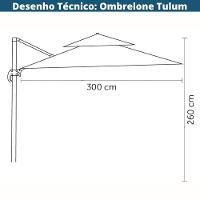 Ombrelone Lateral Tulum Rivatti 300 Cm Em Aluminio Com Base Cruz Capa Poliéster Fendi - 3